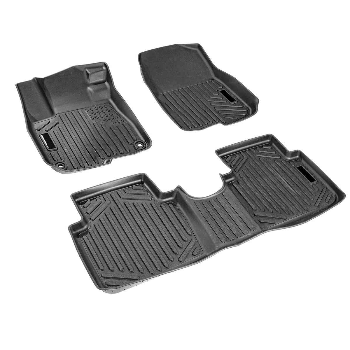 Automotive Floor Mats, Fits for Honda CR-V (Hybrid Models) 2017-2022, 3 pcs Front and 2nd Row Liners, All Weather Custom Fit TPE Vehicle Floor Mats, Easy to Clean Floor Liners for SUV, Black
