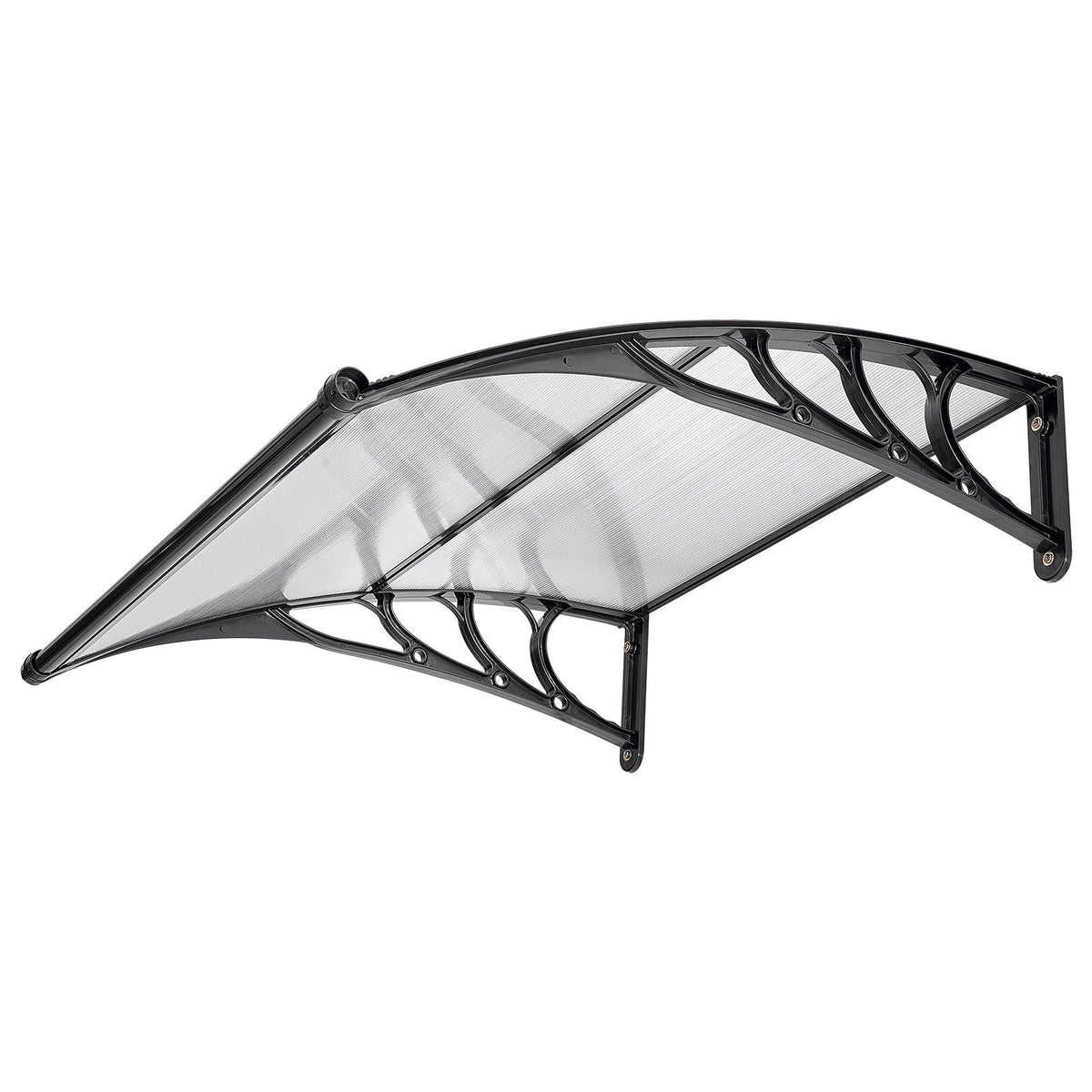Awnings for Door Entrance, 38 x 40 in, Exterior Front Door Window Awnings with Drainage & ABS Bracket, Rain Snow Sun Protection, Overhang Polycarbonate Door Canopy for Porch Patio, Clear