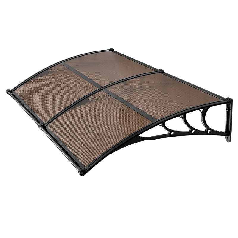 Awnings for Door Entrance, 38 x 78 in, Exterior Front Door Window Awnings with Drainage & Metal Bracket, Rain Snow Sun Protection, Overhang Polycarbonate Door Canopy for Porch Patio, Brown