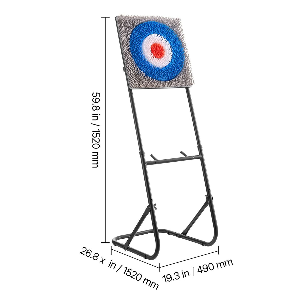 Axe Throwing Game, Plastic Bristle Target with 8 Throwing Axes Set, Foldable Steel Frame, Easy to Store, Stable Placement for Indoor and Outdoor, Backyard, Yard and Carnival Games, Adults Kids
