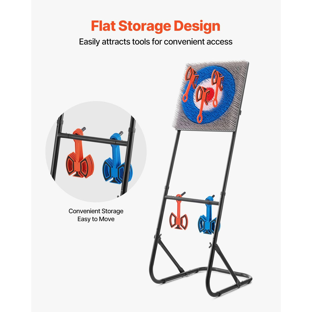 Axe Throwing Game, Plastic Bristle Target with 8 Throwing Axes Set, Foldable Steel Frame, Easy to Store, Stable Placement for Indoor and Outdoor, Backyard, Yard and Carnival Games, Adults Kids