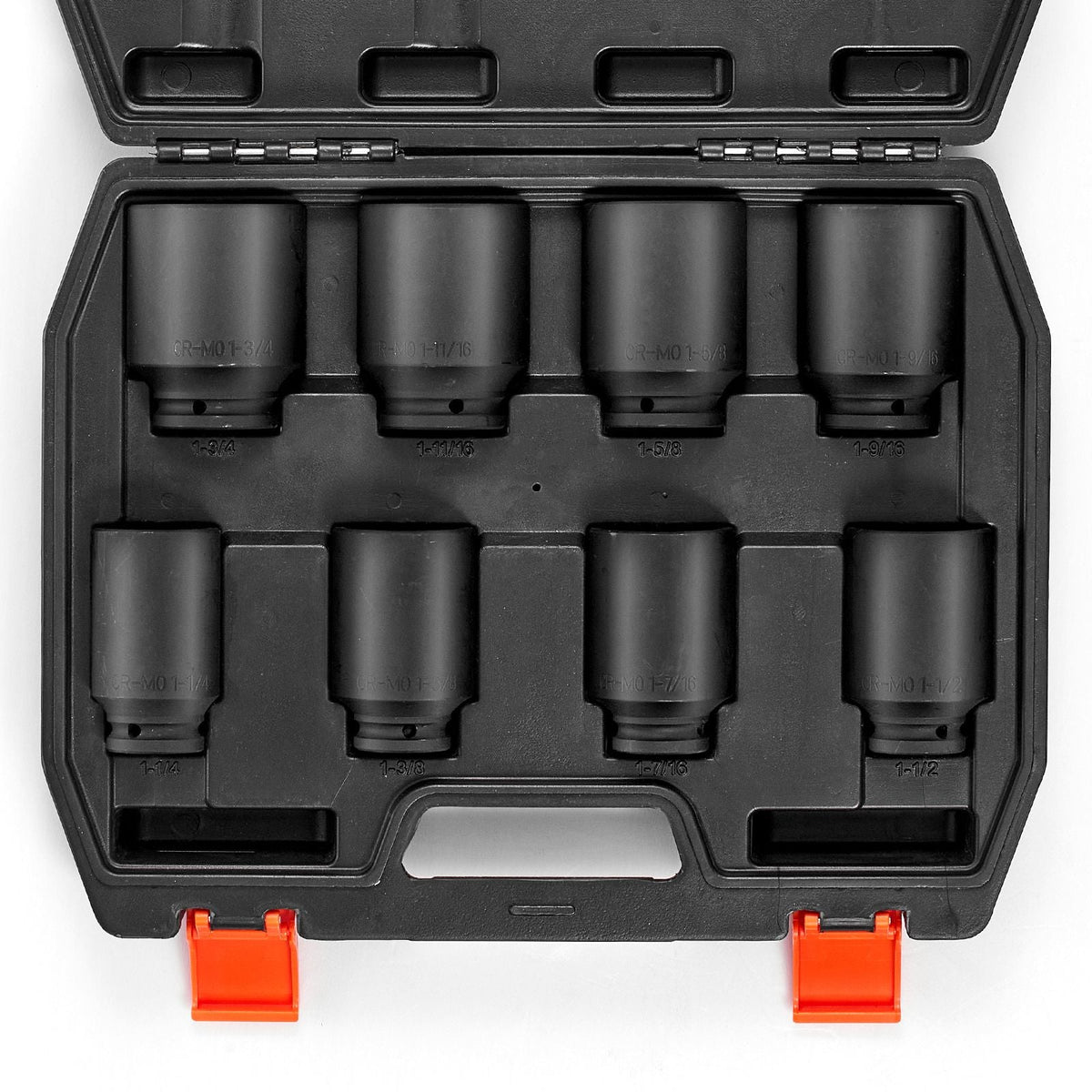 Axle Nut Impact Socket Set, 3/4" Drive Deep 6-Point 8-Piece SAE Spindle Nut Socket Set, CR-MO Heat Treated Large Socket Set with Storage Case, for Auto Repair, Removing or Installing Axle Nuts