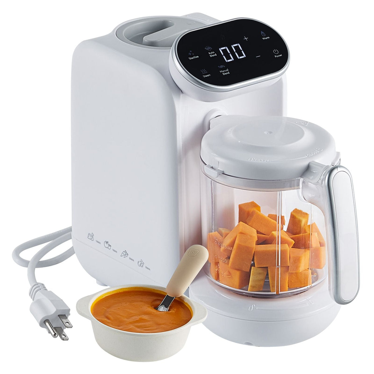 Baby Food Maker, 430W Baby Food Processor with 750 ml Tritan Bowl, SUS304 Stainless Steel, 5 in 1 Baby Food Puree Blender Steamer Grinder for Food, Fruit, Vegetable, Meat