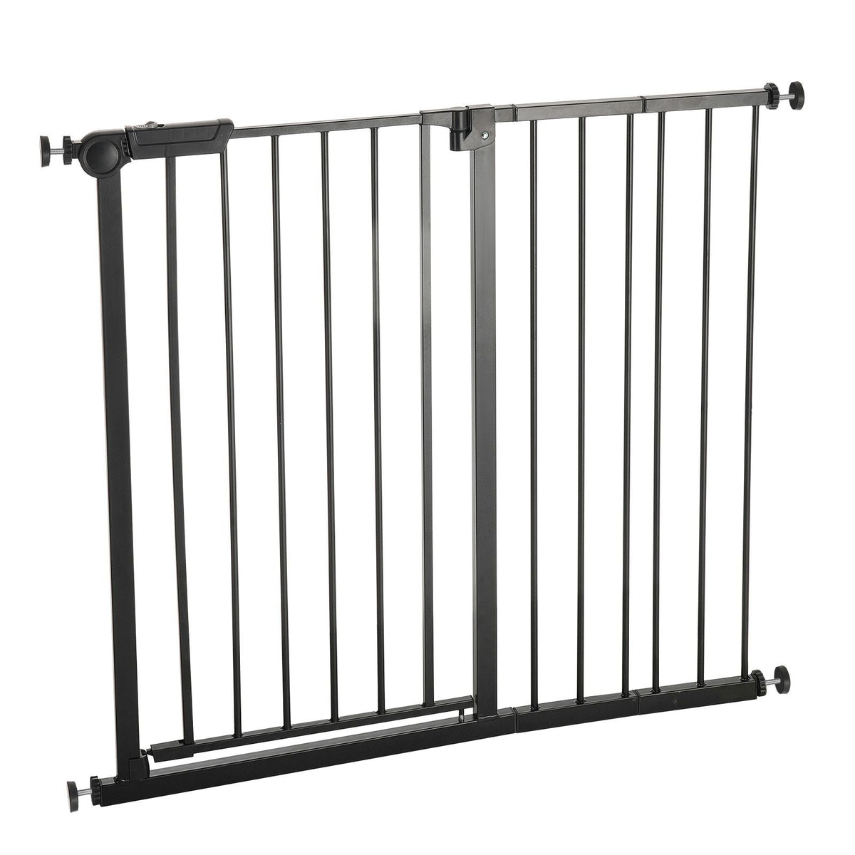 Baby Gate, 26-40 Inches Adjustable Width, 36 Inches High Dog Gate, Easy Step Walk Thru, for Child Pet Security, Pressure Mount Kit, Wall Cups, One-Hand Open, for Stairs and Doorways, Black