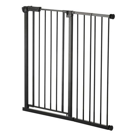 Baby Gate, 26-40 Inches Adjustable Width, 36 Inches High Dog Gate, Easy Step Walk Thru, for Child Pet Security, Pressure Mount Kit, Wall Cups, One-Hand Open, for Stairs and Doorways, Black