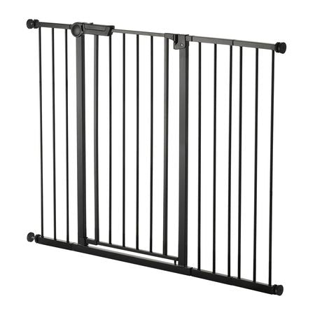 Baby Gate, 26-48 Inches Adjustable Width, 36 Inches High Dog Gate, Easy Step Walk Thru, for Child Pet Security, Pressure Mount Kit, Wall Cups, One-Hand Open, for Stairs and Doorways, Black