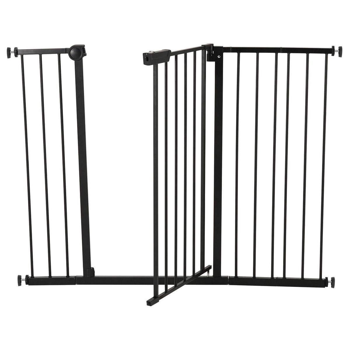 Baby Gate, 26-48 Inches Adjustable Width, 36 Inches High Dog Gate, Easy Step Walk Thru, for Child Pet Security, Pressure Mount Kit, Wall Cups, One-Hand Open, for Stairs and Doorways, Black