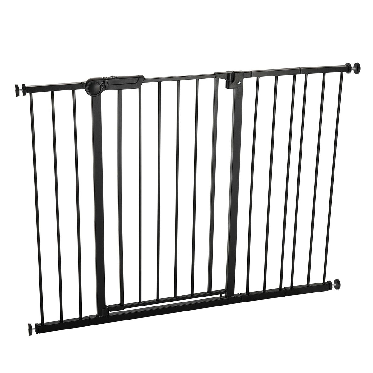 Baby Gate, 26-48 Inches Adjustable Width, 36 Inches High Dog Gate, Easy Step Walk Thru, for Child Pet Security, Pressure Mount Kit, Wall Cups, One-Hand Open, for Stairs and Doorways, Black