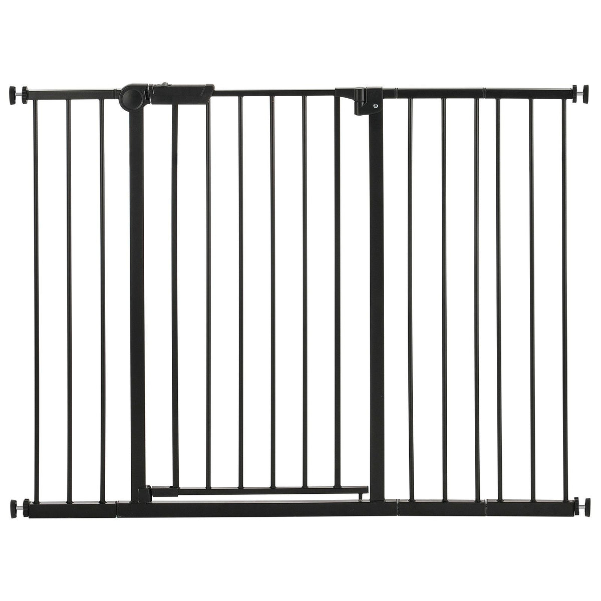 Baby Gate, 26-48 Inches Adjustable Width, 36 Inches High Dog Gate, Easy Step Walk Thru, for Child Pet Security, Pressure Mount Kit, Wall Cups, One-Hand Open, for Stairs and Doorways, Black
