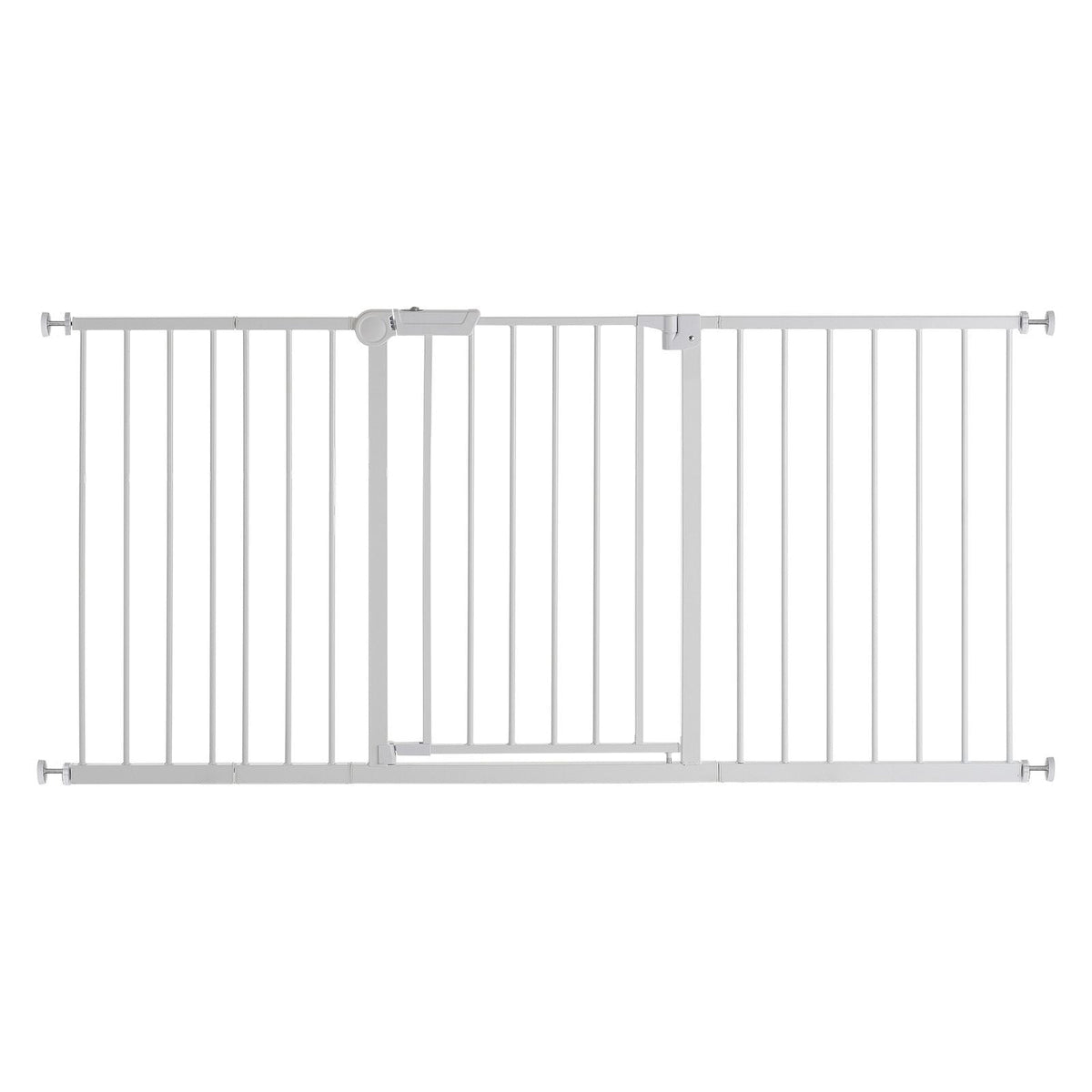 Baby Gate, 60.6-63.3 Inches Adjustable Width, 30 Inches High Dog Gate, Easy Step Walk Thru, for Child Pet Security, Pressure Mount Kit, Wall Cups, One-Hand Open, for Stairs and Doorways, White