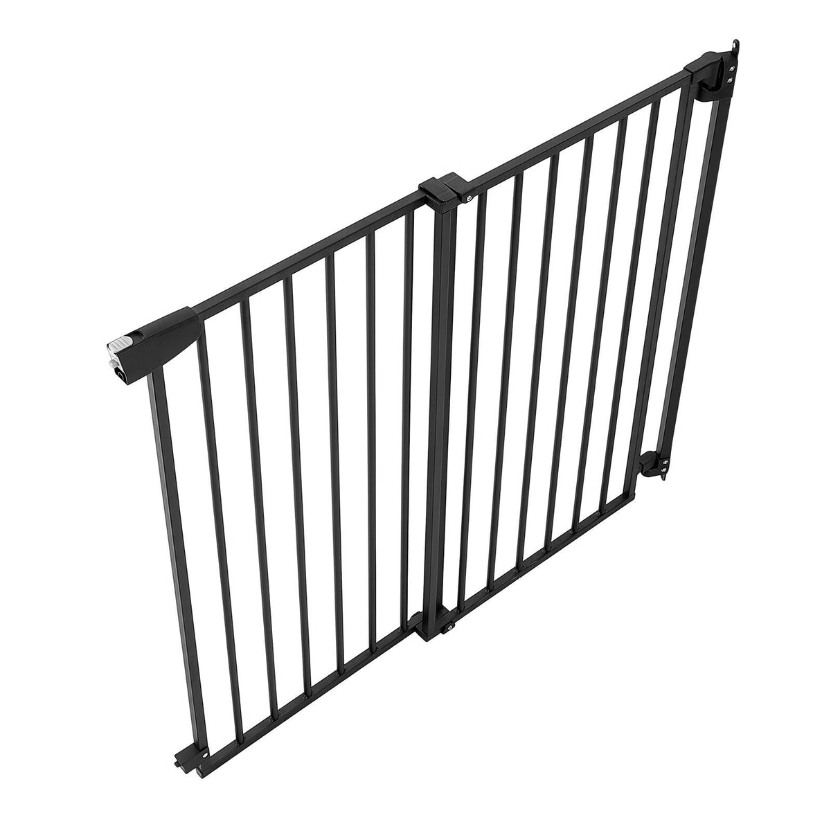 Baby Gate for Stairs, 28-43 in Adjustable Width, 30 in High Dog Gate, No Bottom Bar, One-Handed Operation, Easy Drilling Installation with Hardware Kit, for Stairs, Doorways, and House, Black
