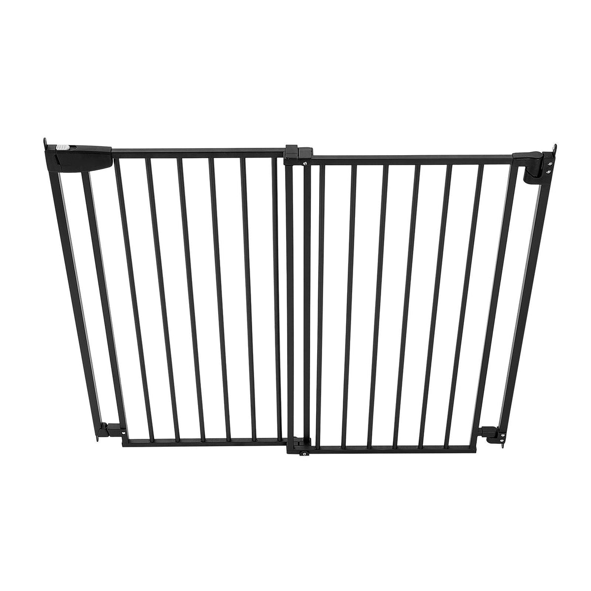 Baby Gate for Stairs, 28-43 in Adjustable Width, 30 in High Dog Gate, No Bottom Bar, One-Handed Operation, Easy Drilling Installation with Hardware Kit, for Stairs, Doorways, and House, Black