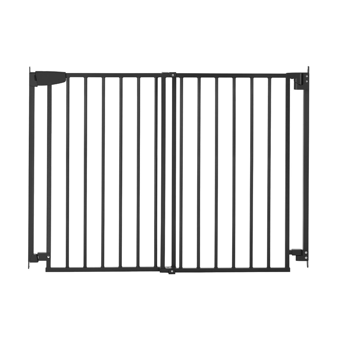 Baby Gate for Stairs, 28-43 in Adjustable Width, 36 in High Dog Gate, No Bottom Bar, One-Handed Operation, Easy Drilling Installation with Hardware Kit, for Stairs, Doorways, and House, Black