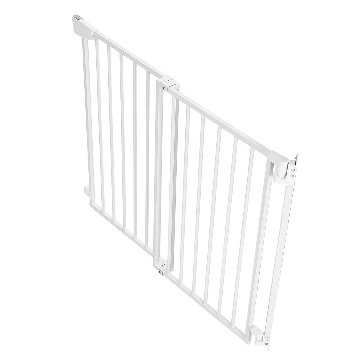 Baby Gate for Stairs, 29-43 in Adjustable Width, 36 in High Dog Gate, No Bottom Bar, One-Handed Operation, Easy Drilling Installation with Hardware Kit, for Stairs, Doorways, and House, White