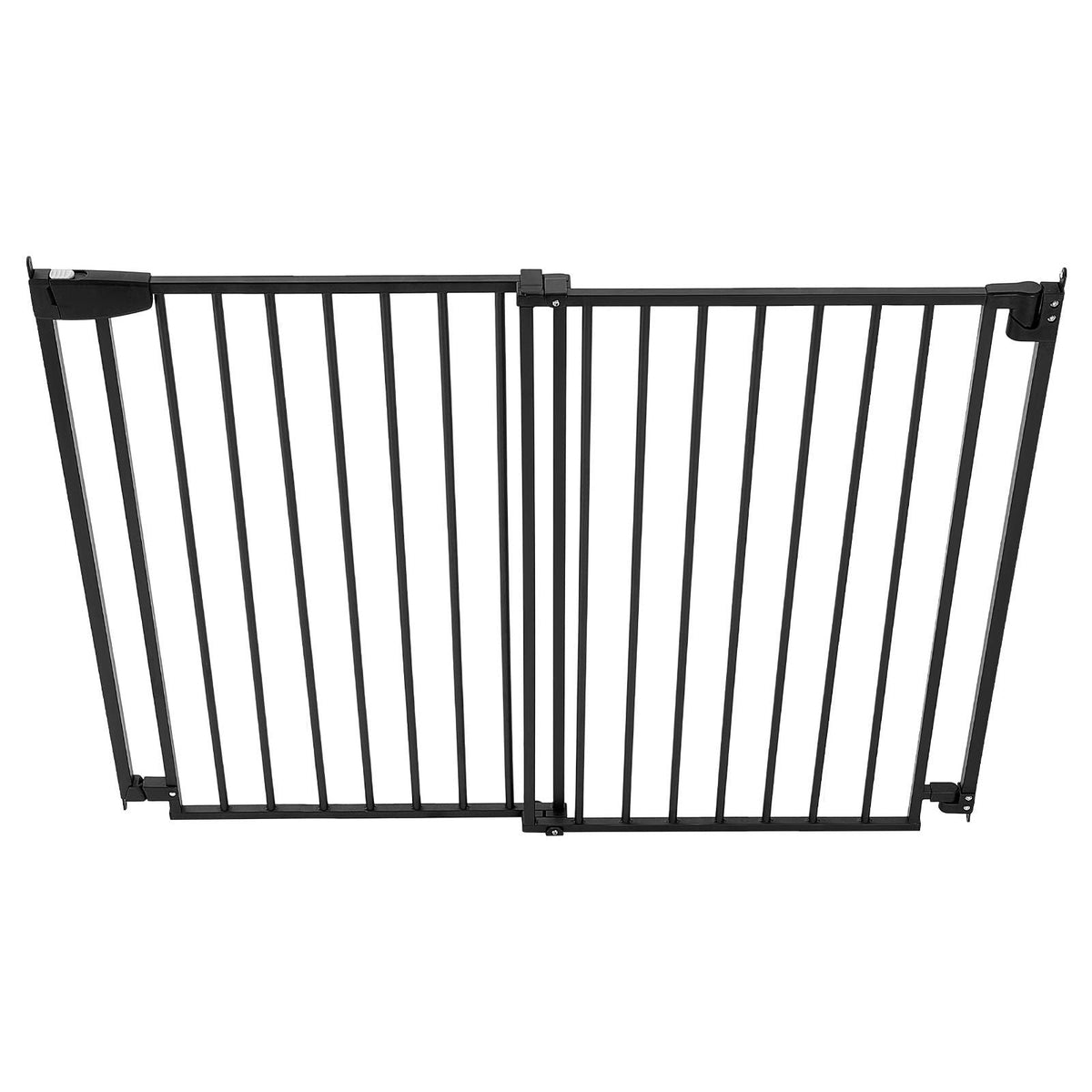 Baby Gate for Stairs, 31-48 in Adjustable Width, 30 in High Dog Gate, No Bottom Bar, One-Handed Operation, Easy Drilling Installation with Hardware Kit, for Stairs, Doorways, and House, Black