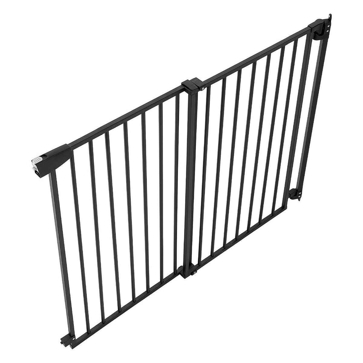 Baby Gate for Stairs, 31-48 in Adjustable Width, 30 in High Dog Gate, No Bottom Bar, One-Handed Operation, Easy Drilling Installation with Hardware Kit, for Stairs, Doorways, and House, Black