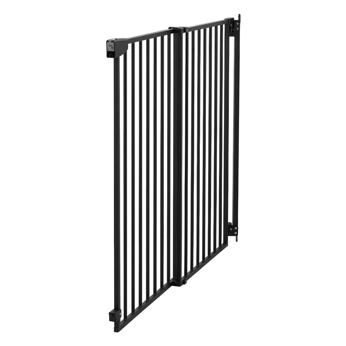 Baby Gate for Stairs, 31-48 in Adjustable Width, 30 in High Dog Gate, No Bottom Bar, One-Handed Operation, Easy Drilling Installation with Hardware Kit, for Stairs, Doorways, and House, Black