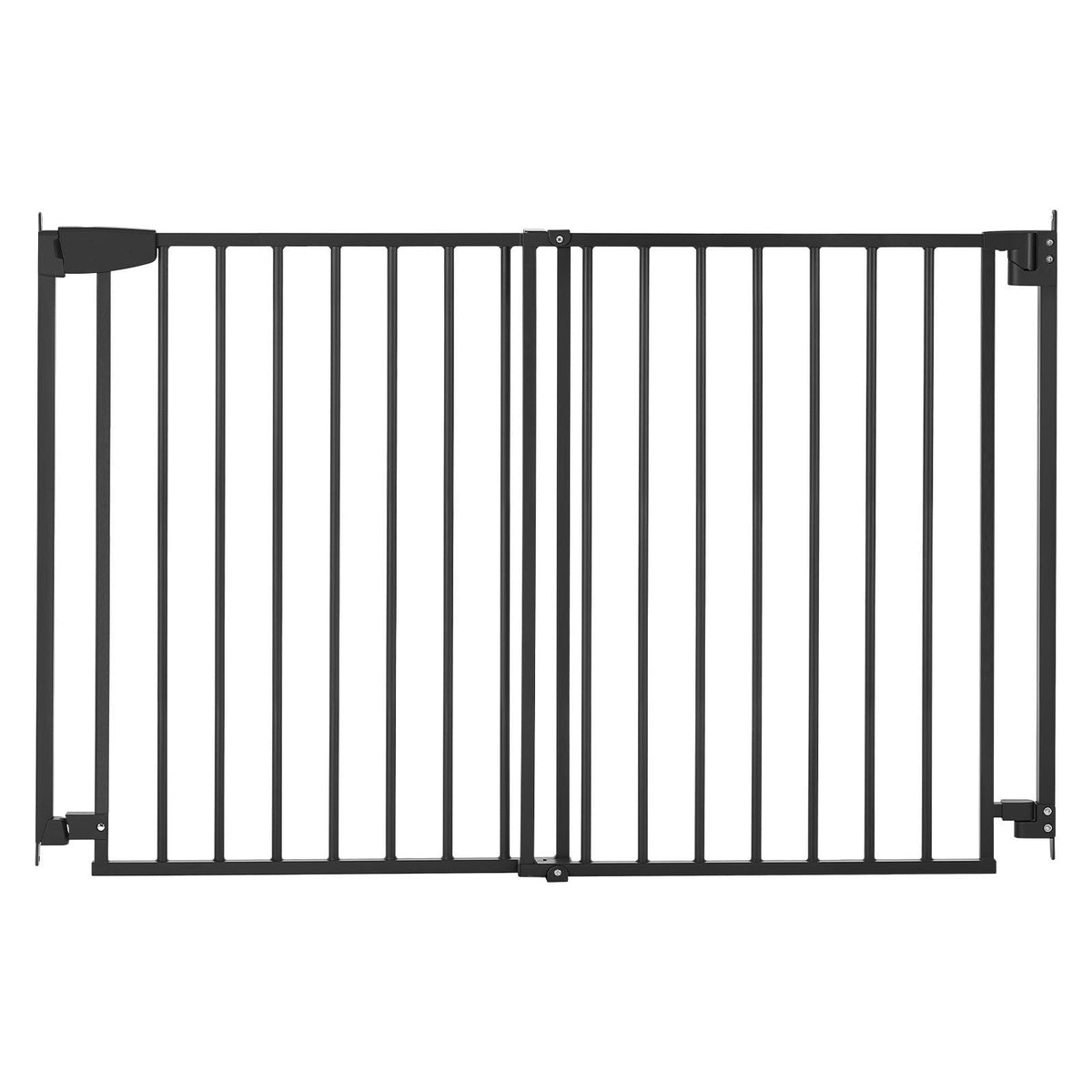 Baby Gate for Stairs, 31-48 in Adjustable Width, 36 in High Dog Gate, No Bottom Bar, One-Handed Operation, Easy Drilling Installation with Hardware Kit, for Stairs, Doorways, and House, Black