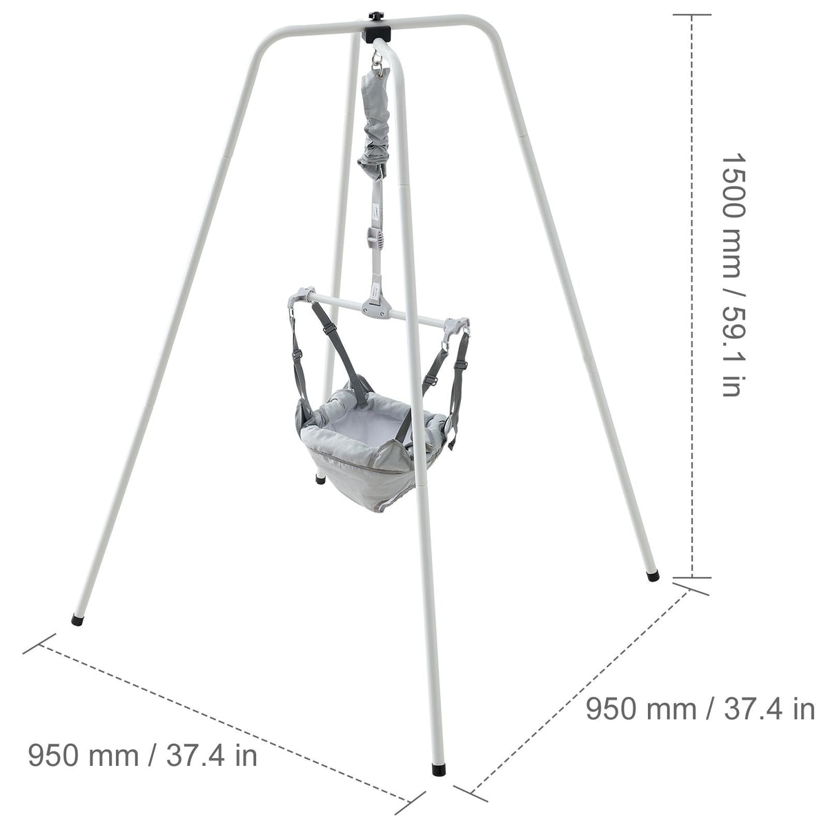 Baby Jumper with Stand, Height-Adjustable Baby Jumpers and Bouncers, 35LBS Loading Toddler Infant Jumper for 3+ Months, Quick-Folding Indoor/Outdoor Jumper Exerciser Gift for Babies