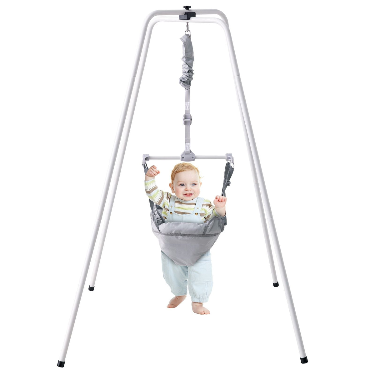 Baby Jumper with Stand, Height-Adjustable Baby Jumpers and Bouncers, 35LBS Loading Toddler Infant Jumper for 3+ Months, Quick-Folding Indoor/Outdoor Jumper Exerciser Gift for Babies