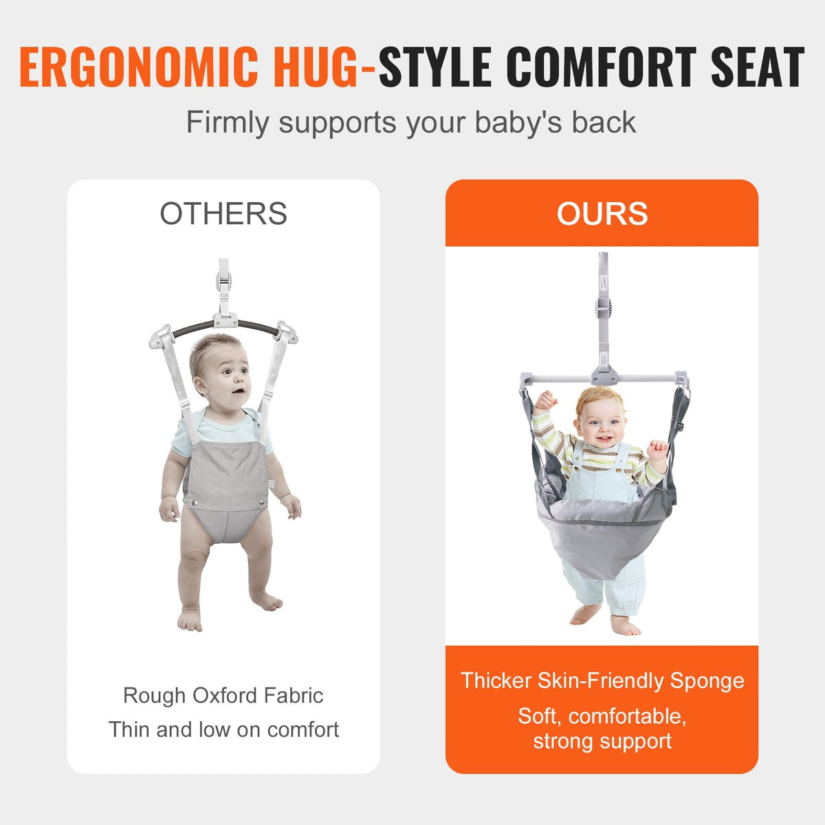 Baby Jumper with Stand, Height-Adjustable Baby Jumpers and Bouncers, 35LBS Loading Toddler Infant Jumper for 3+ Months, Quick-Folding Indoor/Outdoor Jumper Exerciser Gift for Babies