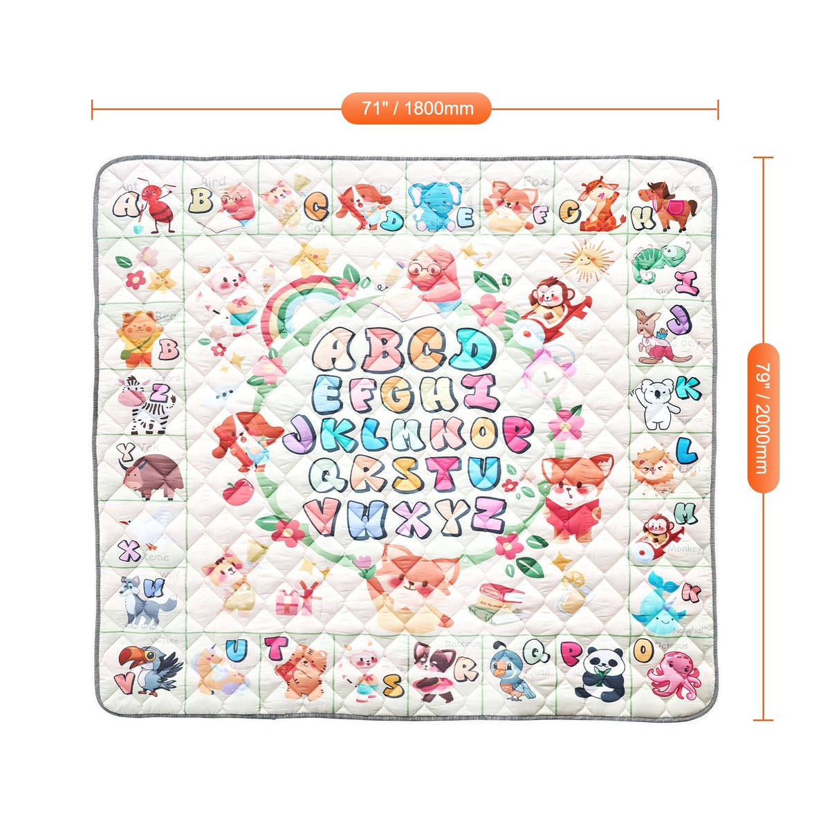 Baby Play Mat, Extra Large 71""x79"" Baby Crawling Mat, Non-Slip One-Piece Thickened Soft Baby Mat, Foldable Floor Mat, Waterproof Activity Playmats for Babies Toddlers Infants, Machine Washable