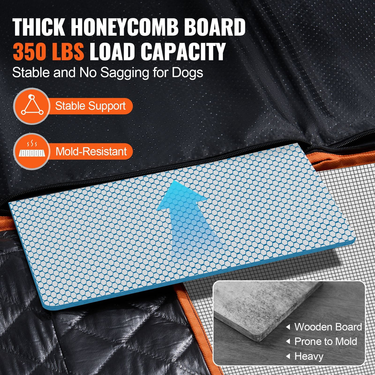 Back Seat Extender, Dog Car Seat Cover for Back Seat Bed with Mesh Window and Storage Pocket, Supports 350lbs Dog Hammock for Car Dog Car Bed 54"x25.6" for Car, SUV, Truck