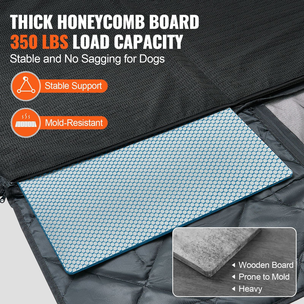 Back Seat Extender for Dogs,Dog Hammock for Car Back seat, Dog Car Seat Cover with Hard Bottom Dog Car Seat Bed 53"x24.8" ,Supports 350lb with Mesh Window and Storage Pocket for Car, SUV,Truck