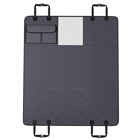 Back Seat Extender for Dogs,Dog Hammock for Car Back seat,Waterproof Hard Bottom Dog Car Seat Cover for Back Seat 54"x24",Supports 400lbs with Mesh Window and Storage Pocket for Car, SUV