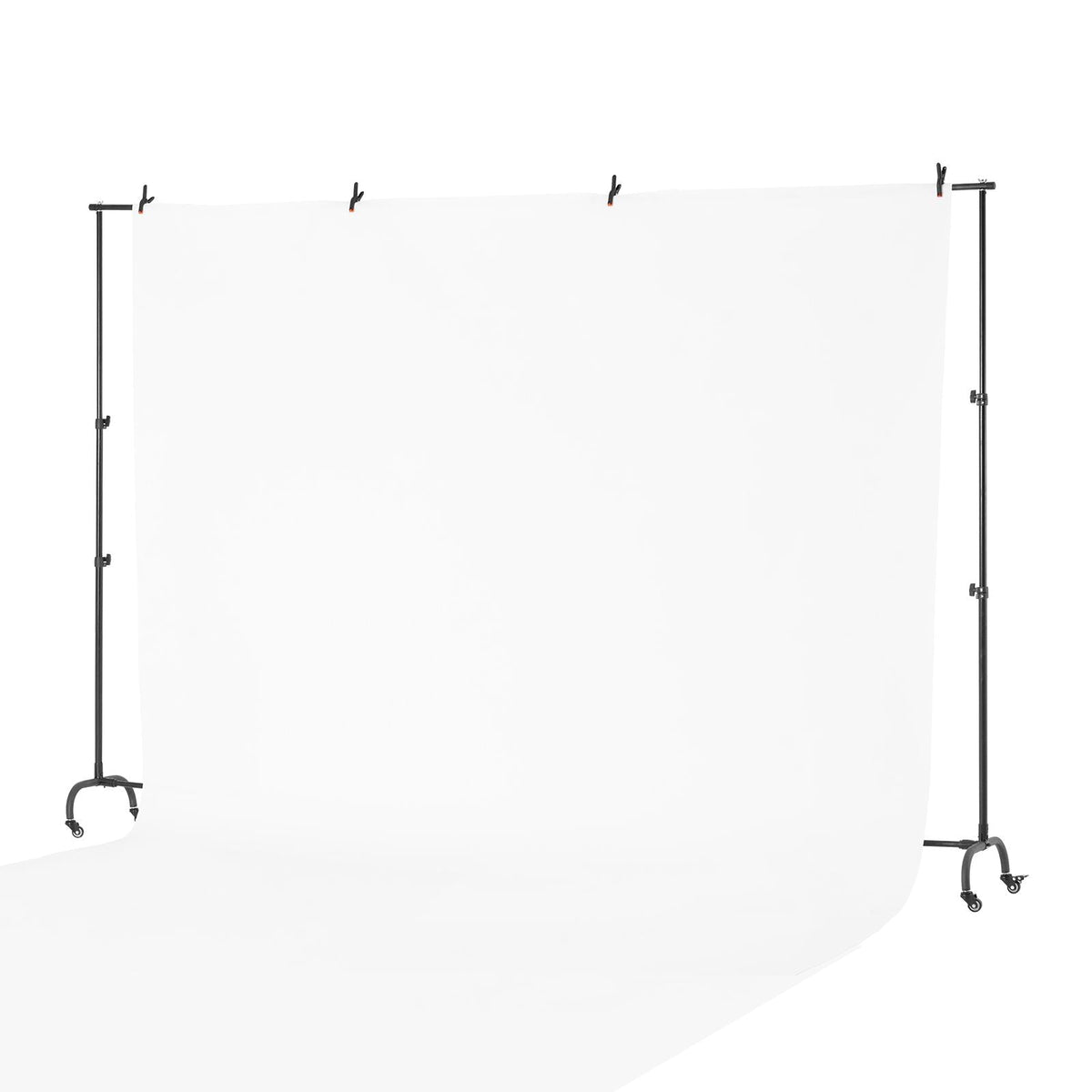 Backdrop Stand with Wheels, 7 x 10 ft Adjustable Photo Backdrop Stand Kit, Moveable Background Backdrop Stand, Heavy Duty Projector Screen Stand, for Wedding, Photo Studio & Party