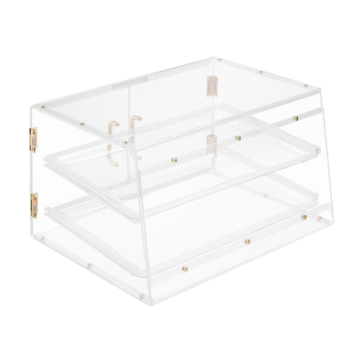 Bakery Display Case, 2-Tier Commercial Countertop Pastry Display Case, Clear Acrylic Bread Box for Kitchen, Party Cake Cabinet with Magnetic Rear Door for Cookie Dessert Donut, 20.7"x15.7"x12"