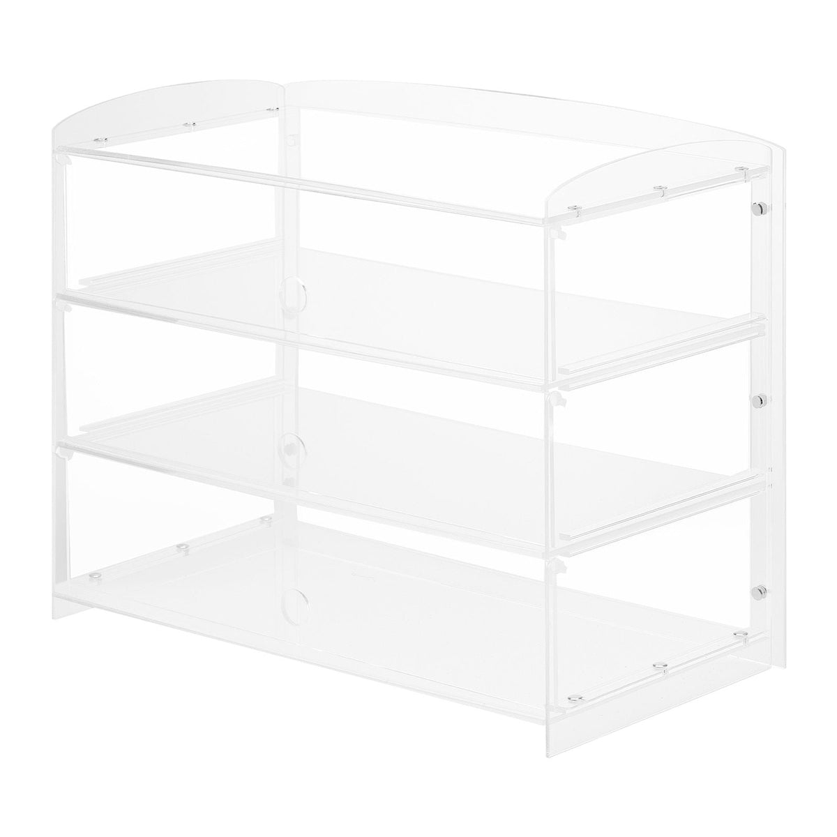 Bakery Display Case, 3-Tier Commercial Countertop Pastry Display Case, Clear Acrylic Bread Box for Kitchen, Party Cake Cabinet with Flip-Up Door for Cookie Dessert Donut Bagel, 19" x 9.1" x 15"