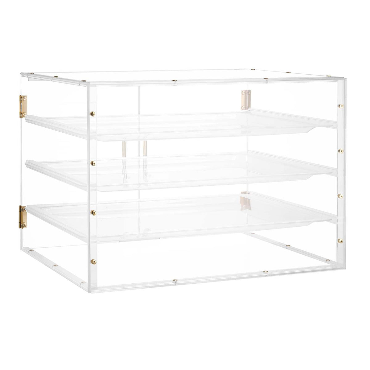 Bakery Display Case, 4-Tier Commercial Countertop Pastry Display Case, Clear Acrylic Bread Box for Kitchen, Party Cake Cabinet with Magnetic Rear Door for Cookie Dessert Donut, 22.4"x17.3"x15.9"