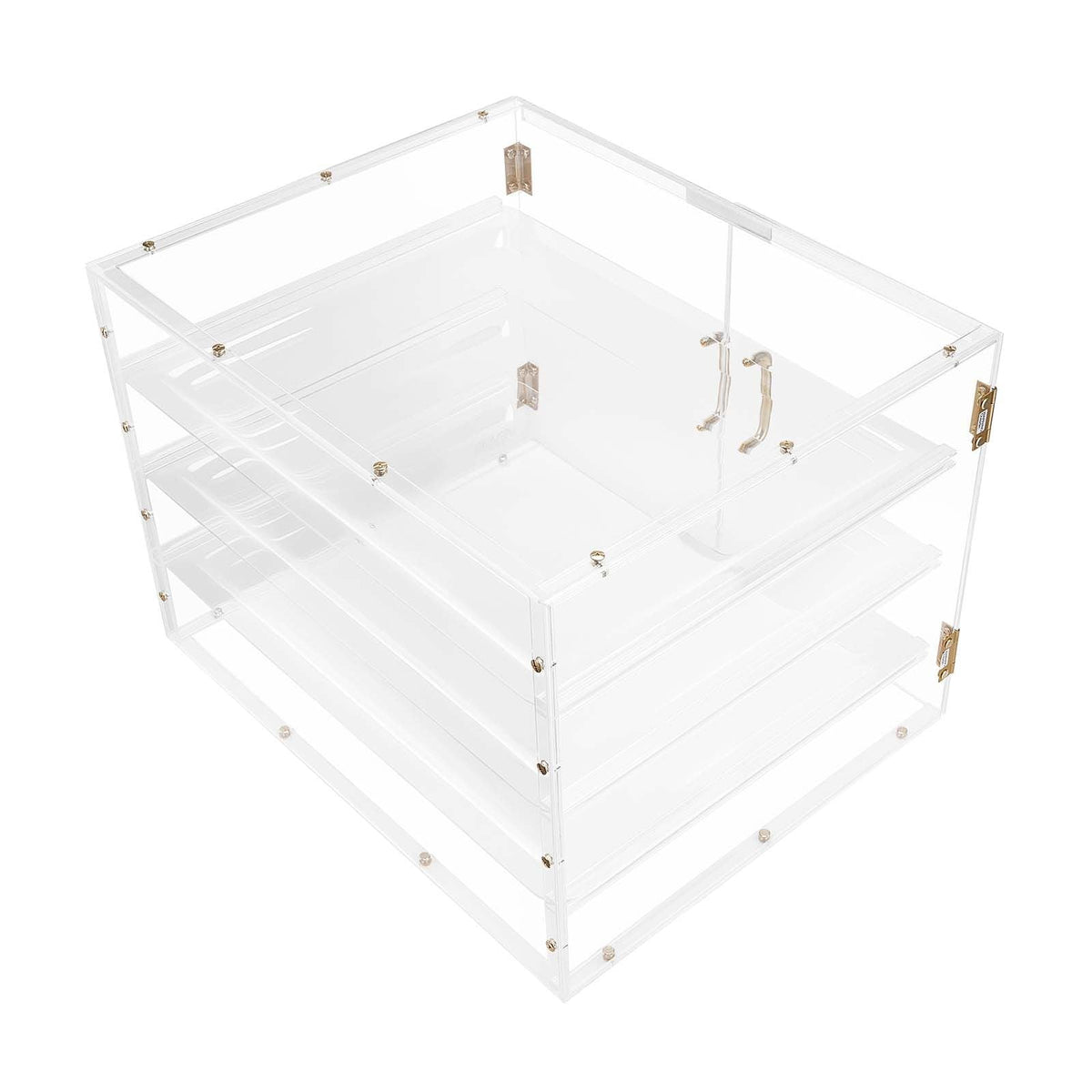 Bakery Display Case, 4-Tier Commercial Countertop Pastry Display Case, Clear Acrylic Bread Box for Kitchen, Party Cake Cabinet with Magnetic Rear Door for Cookie Dessert Donut, 22.4"x17.3"x15.9"
