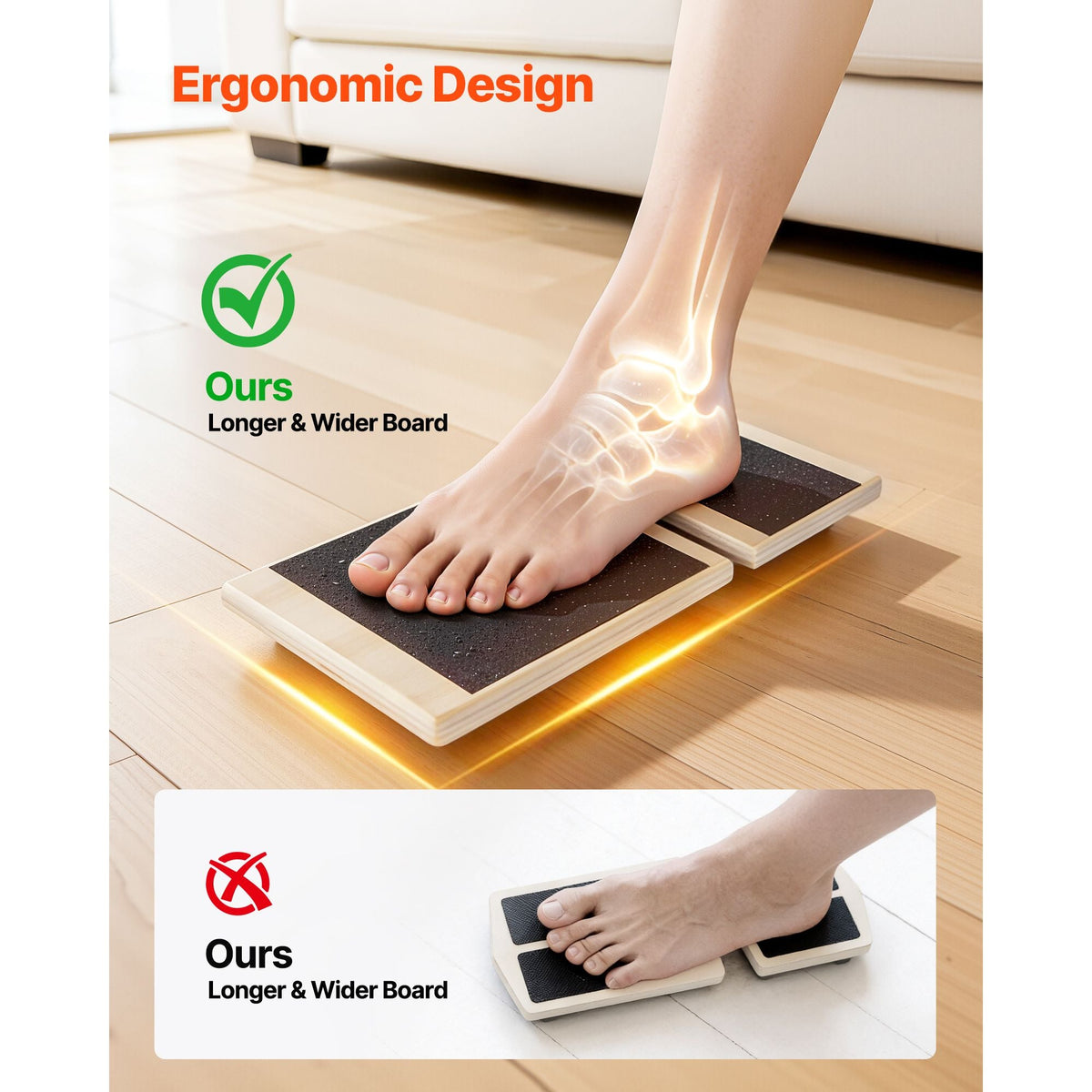 Balance Board, Wobble Board Trainer for Adults Foot & Ankle Strengthening, Non-Slip Wood Premium Wooden Balance Training Equipment, Compact with Storage Bag, Ideal for Physical Therapy Exercises