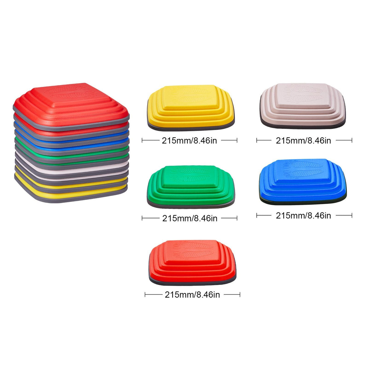 Balance Stepping Stones for Kids, 10 PCS, Up to 220 lbs, Non-Slip Toddlers Sensory Stepping Stones, Obstacle Course Coordination Game Toys Indoor or Outdoor Play for Children Aged 3 4 5 6 7 8+