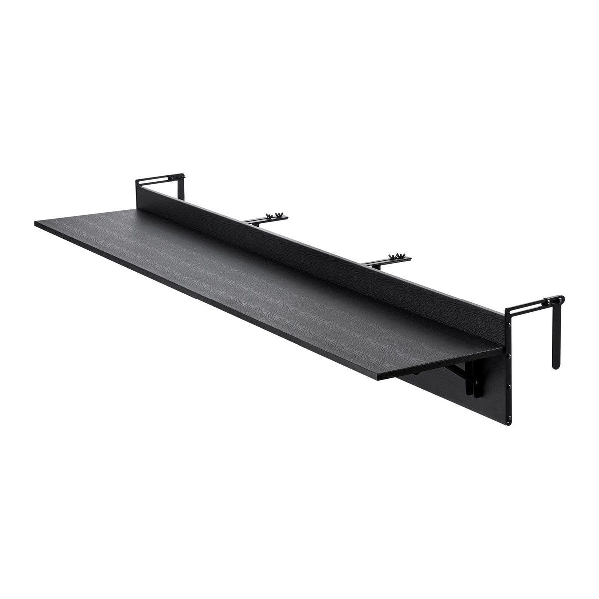 Balcony Hanging Table, 12 x 59 in Folding Balcony Railing Table, Outdoor Balcony Bar Table for Railings, 50 lbs Loading, Fit Railing from 1" to 5.9", Serving Table for Patio & Deck