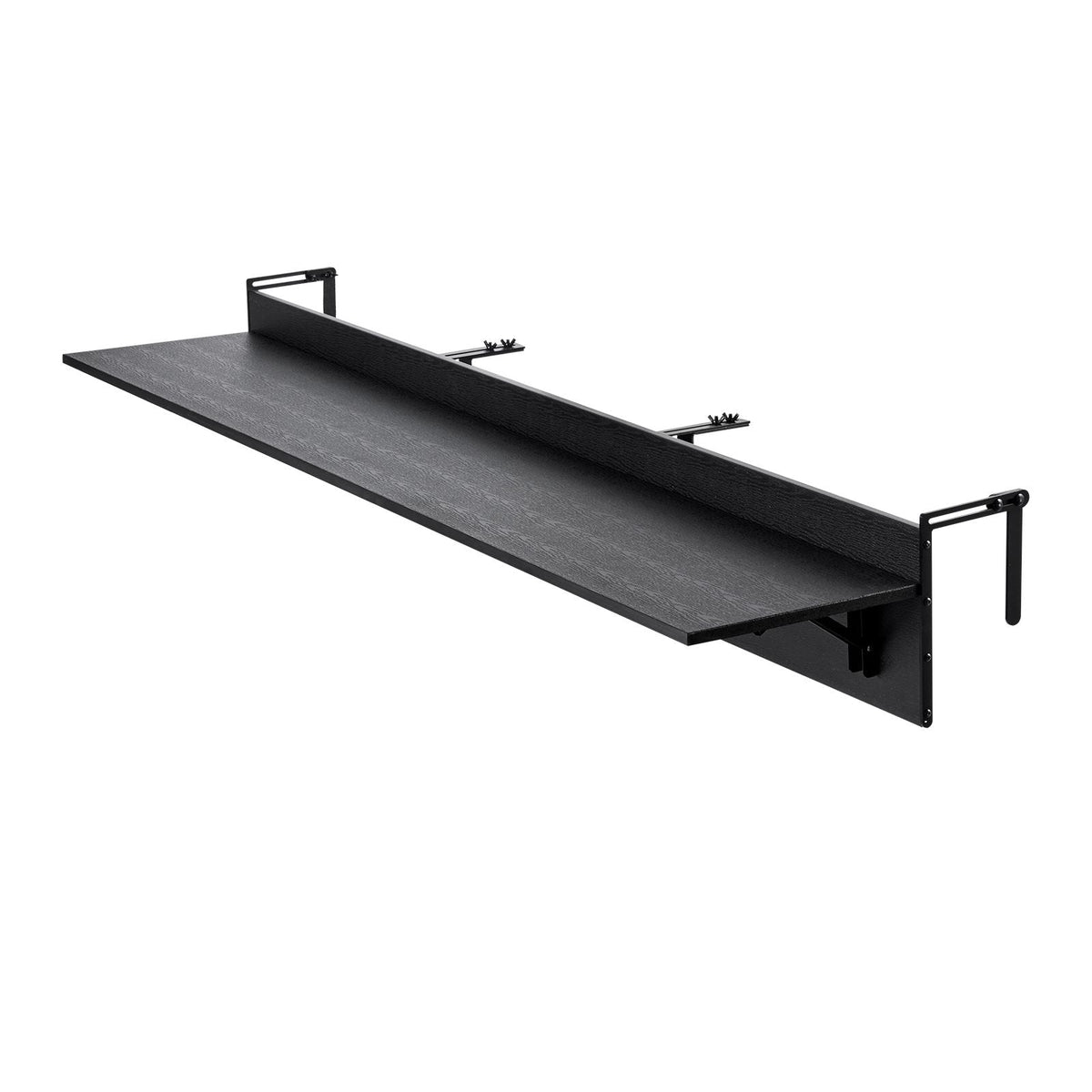 Balcony Hanging Table, 12 x 59 in Folding Balcony Railing Table, Outdoor Balcony Bar Table for Railings, 50 lbs Loading, Fit Railing from 1" to 5.9", Serving Table for Patio & Deck