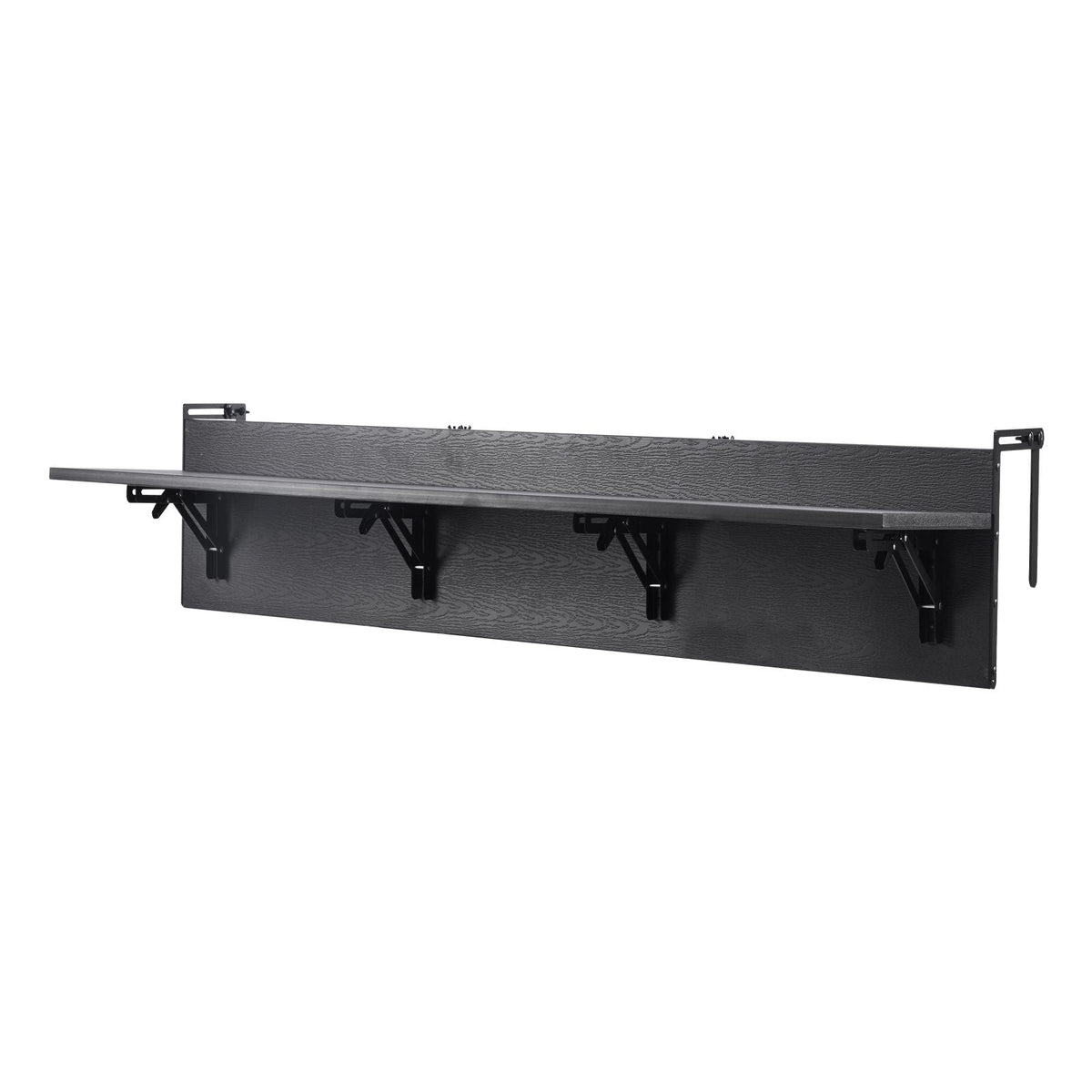 Balcony Hanging Table, 12 x 59 in Folding Balcony Railing Table, Outdoor Balcony Bar Table for Railings, 50 lbs Loading, Fit Railing from 1" to 5.9", Serving Table for Patio & Deck