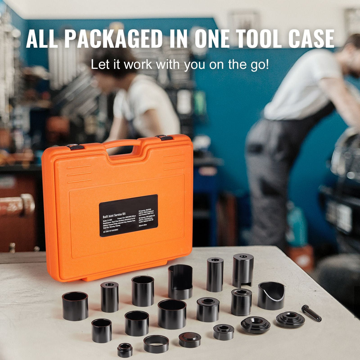 Ball Joint Press Kit, 21 pcsTool Kit, C-press Ball joint Remove and Install Tools, for Most 2WD and 4WD Cars, Heavy Duty Ball Joint Repair Kit for Automotive Repairing