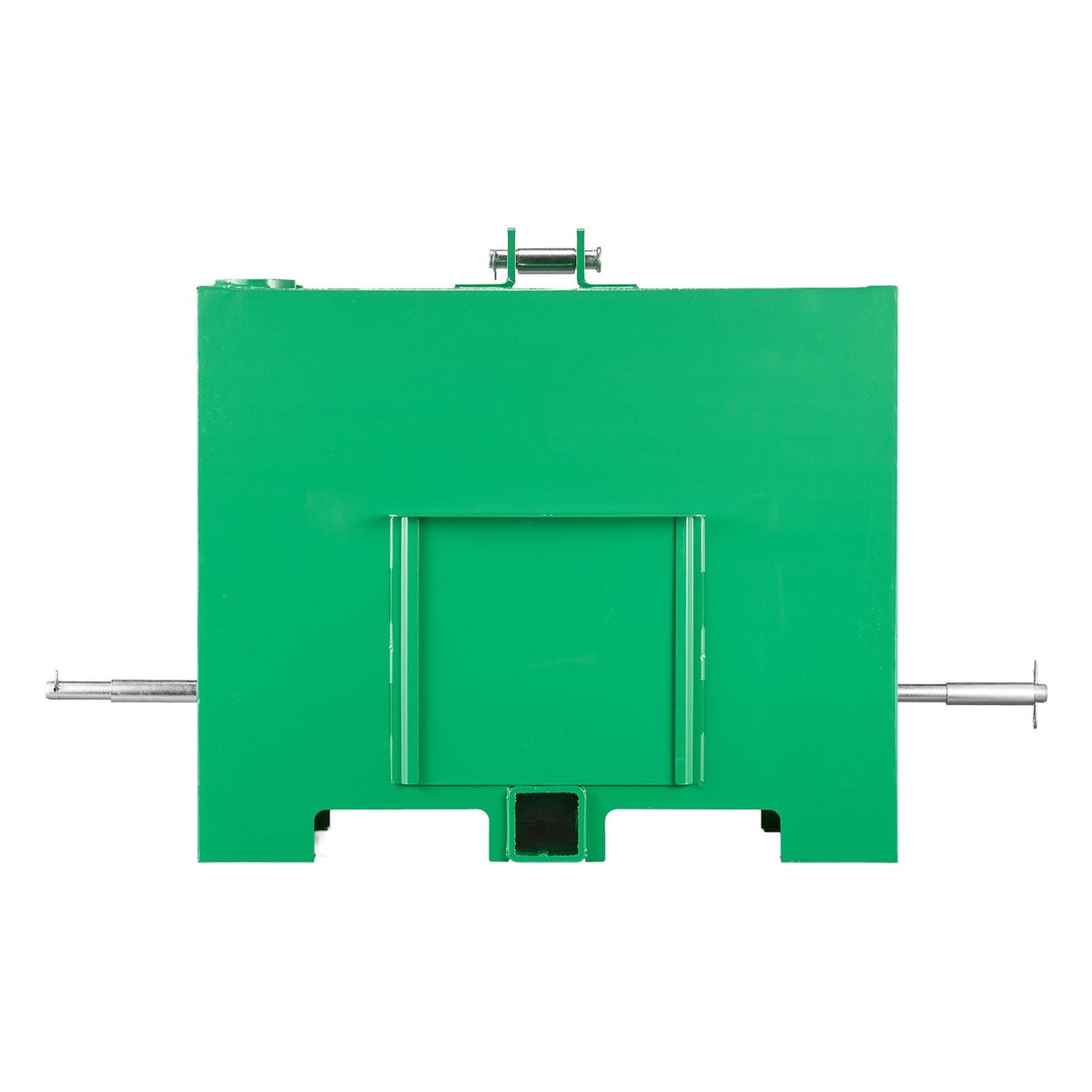 Ballast Box, 3-Point Category 1 Tractor Ballast of 800 lbs Capacity, with Standard 2 Inch Hitch Receiver, Heavy-Duty Steel 3.2 ft³ Large Volume Durable Loader Attachment with Sliding Door, Green