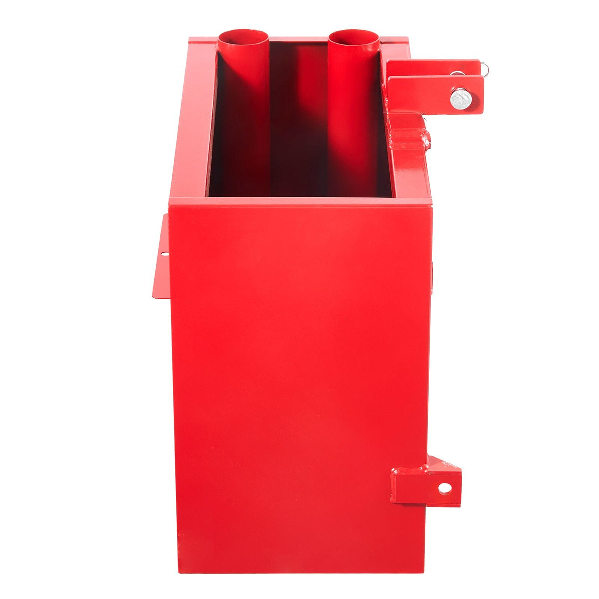 Ballast Box, 3-Point Category 1 Tractor Ballast of 800lbs Capacity, for 2 Inch Hitch Receiver, Heavy-Duty Steel 4.3 ft³ Large Volume Loader Attachment with Sliding Door, Red