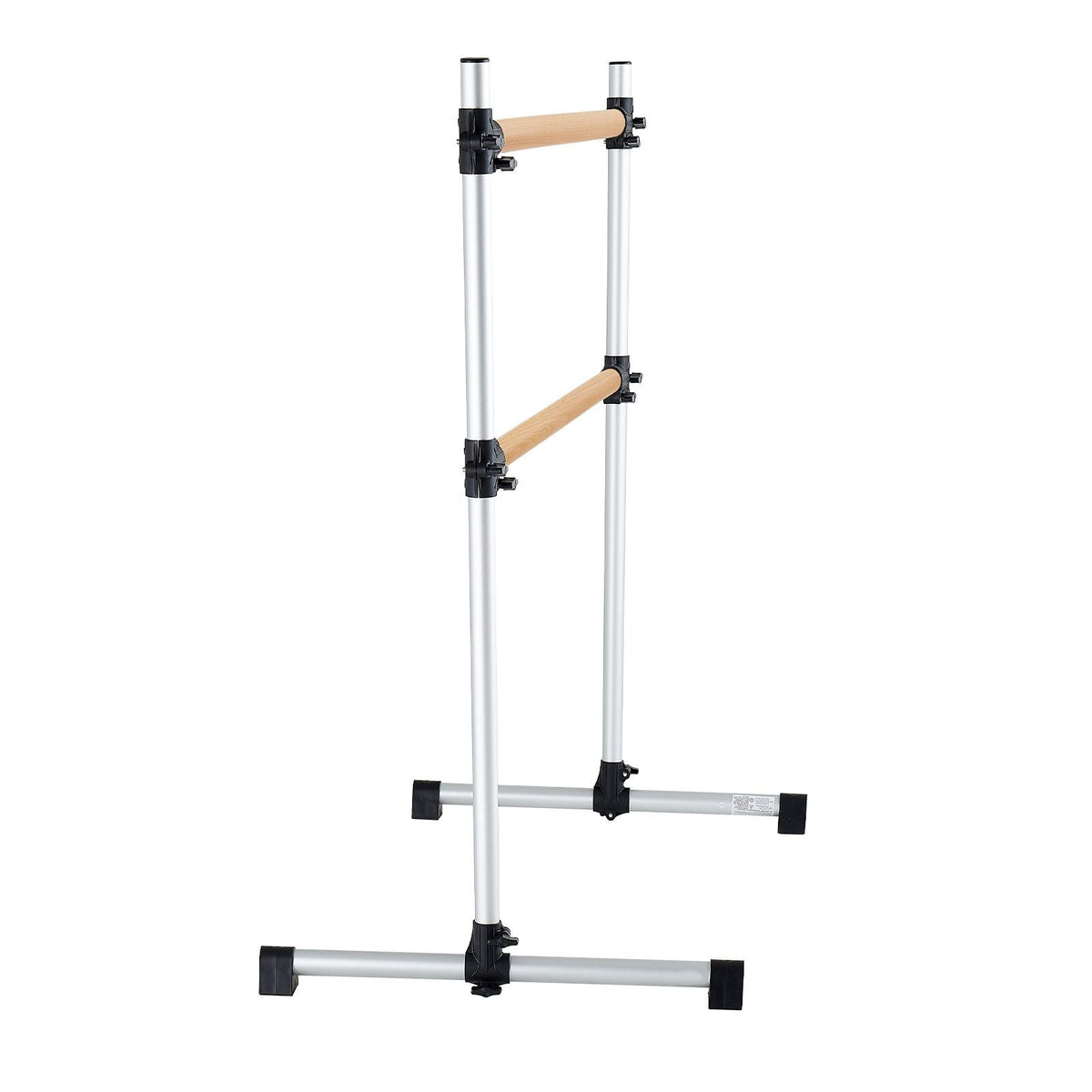 Ballet Barre, 4 Ft Double Beechwood Barre Bar for Home, Freestanding Portable Ballet Stretching Dance Bars, Height Adjustable Anti-Wobble Fitness Gym Equipment, for Pilates Balance Workout