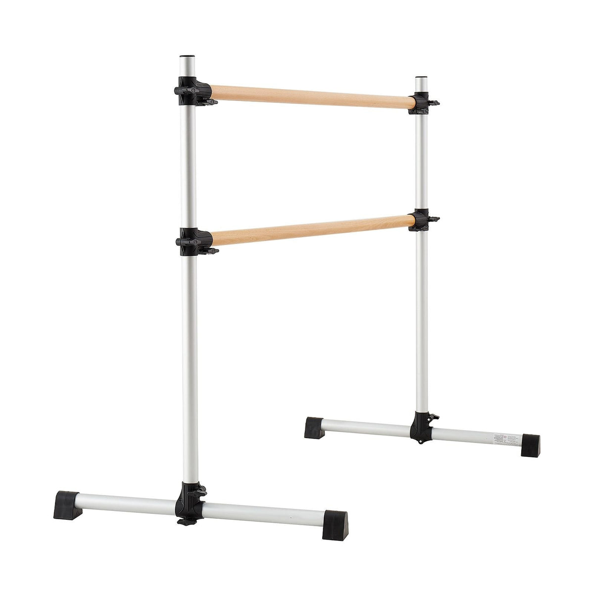 Ballet Barre, 4 Ft Double Beechwood Barre Bar for Home, Freestanding Portable Ballet Stretching Dance Bars, Height Adjustable Anti-Wobble Fitness Gym Equipment, for Pilates Balance Workout