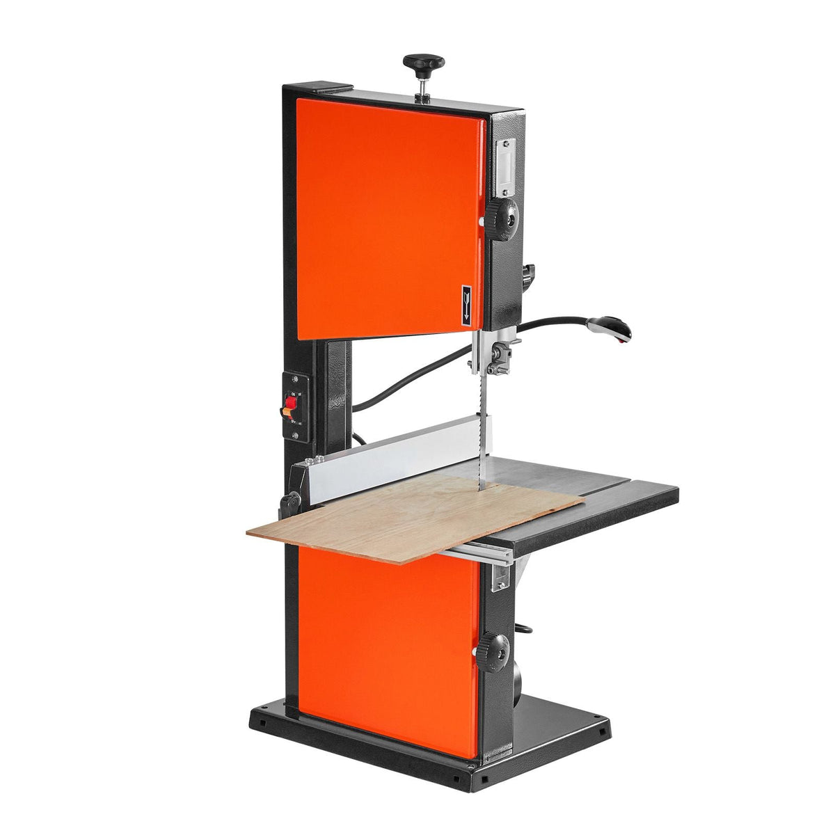 Band Saw, 10-Inch, Two-Speed Benchtop Bandsaw with 373W 1/2 HP Motor, 6 in Max Cutting Height, 13.2 x 13.4 in Cast Iron Table, with 360° Work Light, Miter Gauge, Fence, Band Saw for Woodworking