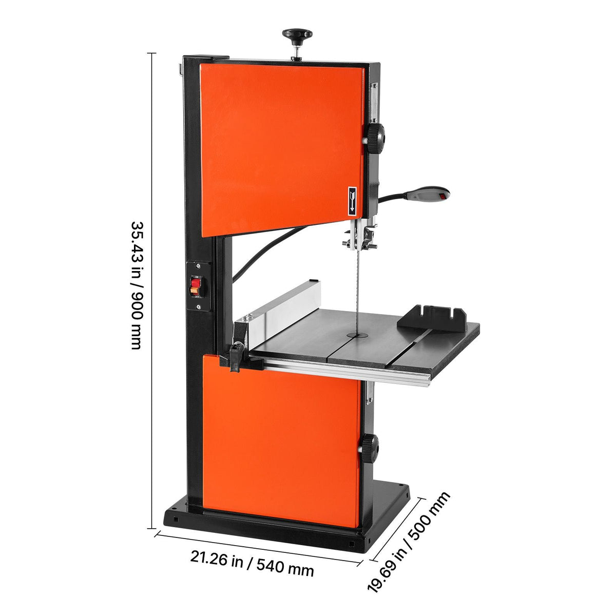 Band Saw, 10-Inch, Two-Speed Benchtop Bandsaw with 373W 1/2 HP Motor, 6 in Max Cutting Height, 13.2 x 13.4 in Cast Iron Table, with 360° Work Light, Miter Gauge, Fence, Band Saw for Woodworking
