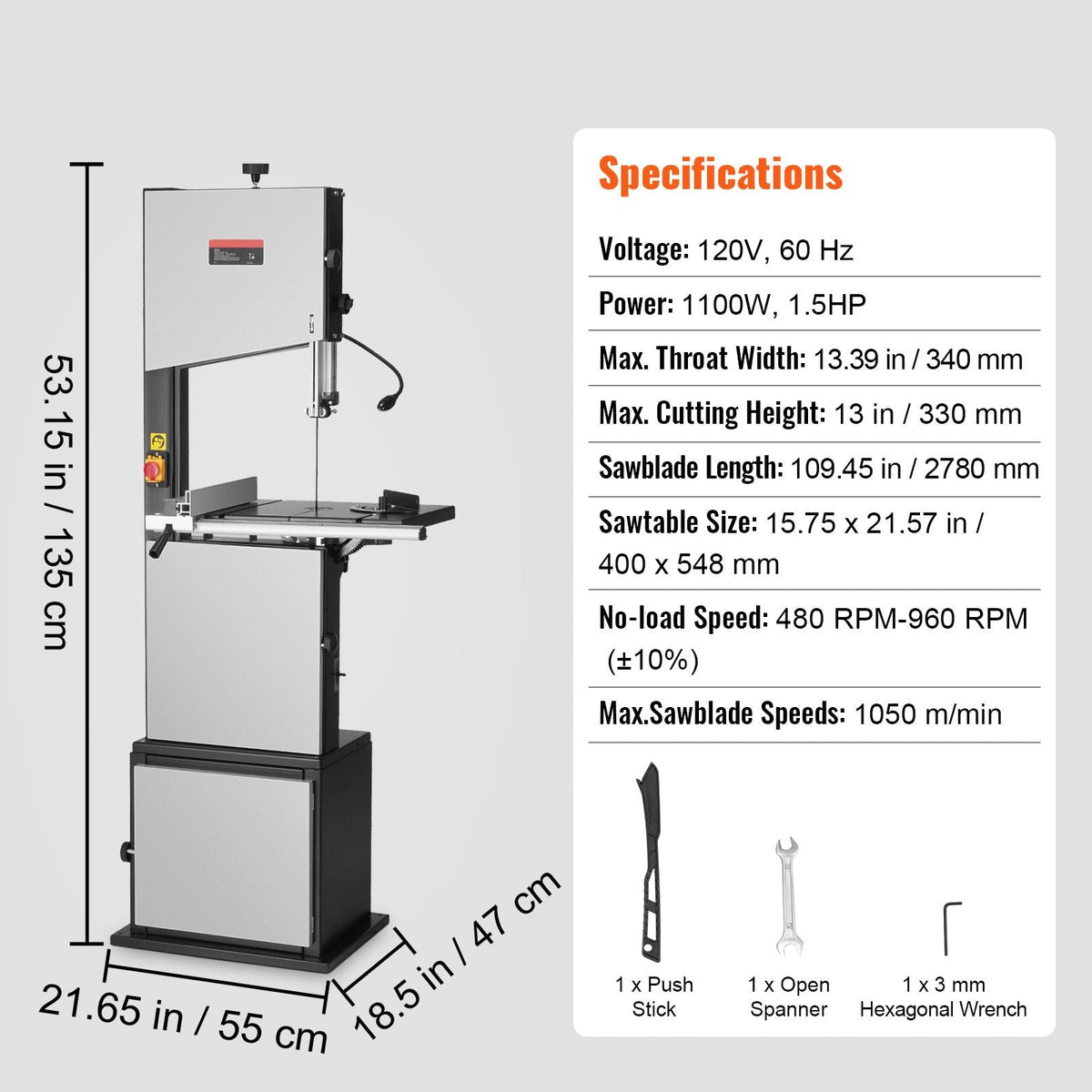 Band Saw, 14-Inch, 480-960 RPM Continuously Viable Benchtop Bandsaw, 1100W 1-1/2HP Motor, with Optimized Work Light Workbench Stand Cabinet Assembly and Miter Gauge, for Woodworking Aluminum