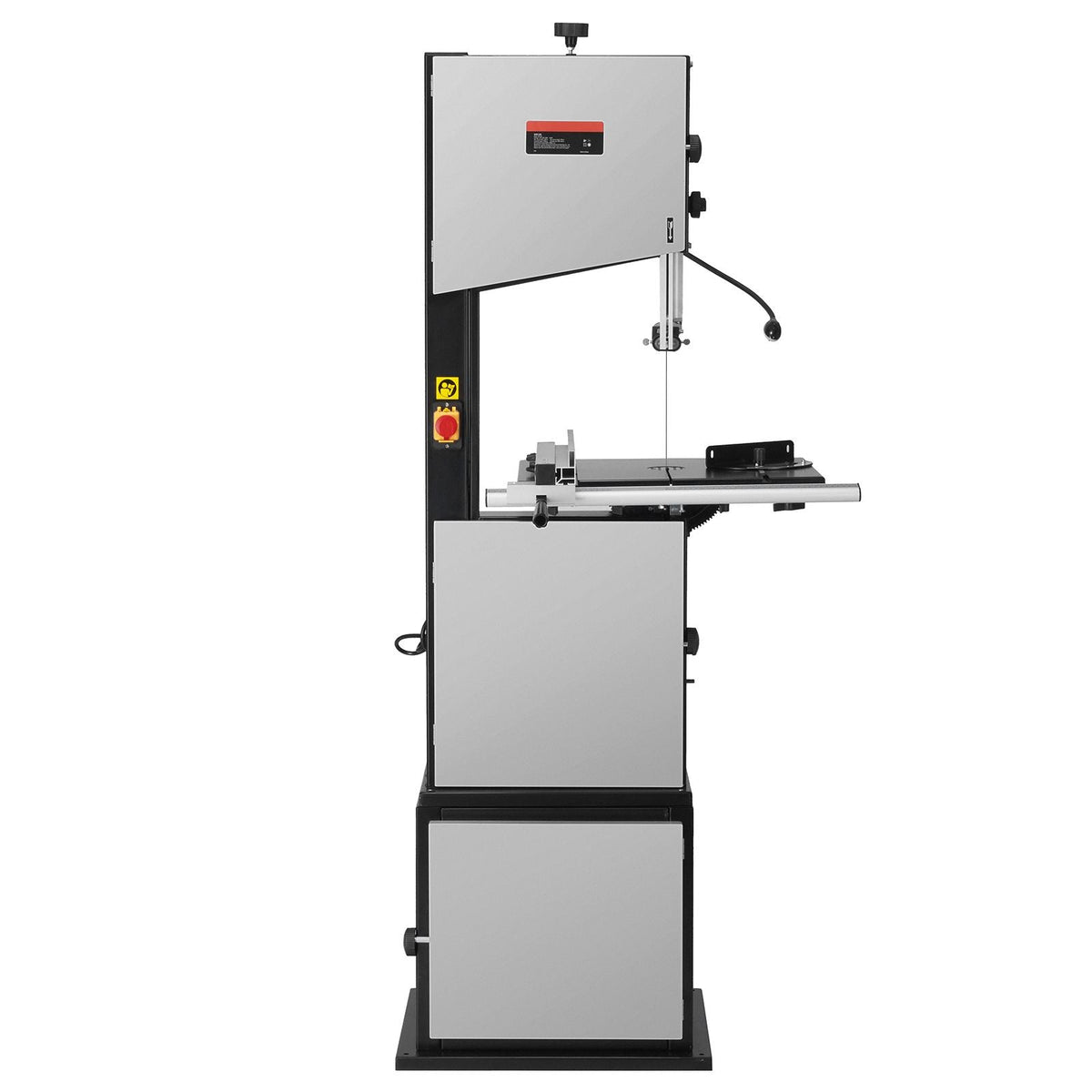 Band Saw, 14-Inch, 480-960 RPM Continuously Viable Benchtop Bandsaw, 1100W 1-1/2HP Motor, with Optimized Work Light Workbench Stand Cabinet Assembly and Miter Gauge, for Woodworking Aluminum