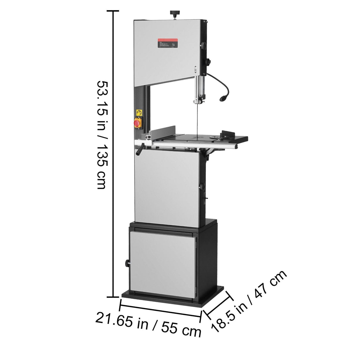 Band Saw, 14-Inch, 480-960 RPM Continuously Viable Benchtop Bandsaw, 1100W 1-1/2HP Motor, with Optimized Work Light Workbench Stand Cabinet Assembly and Miter Gauge, for Woodworking Aluminum