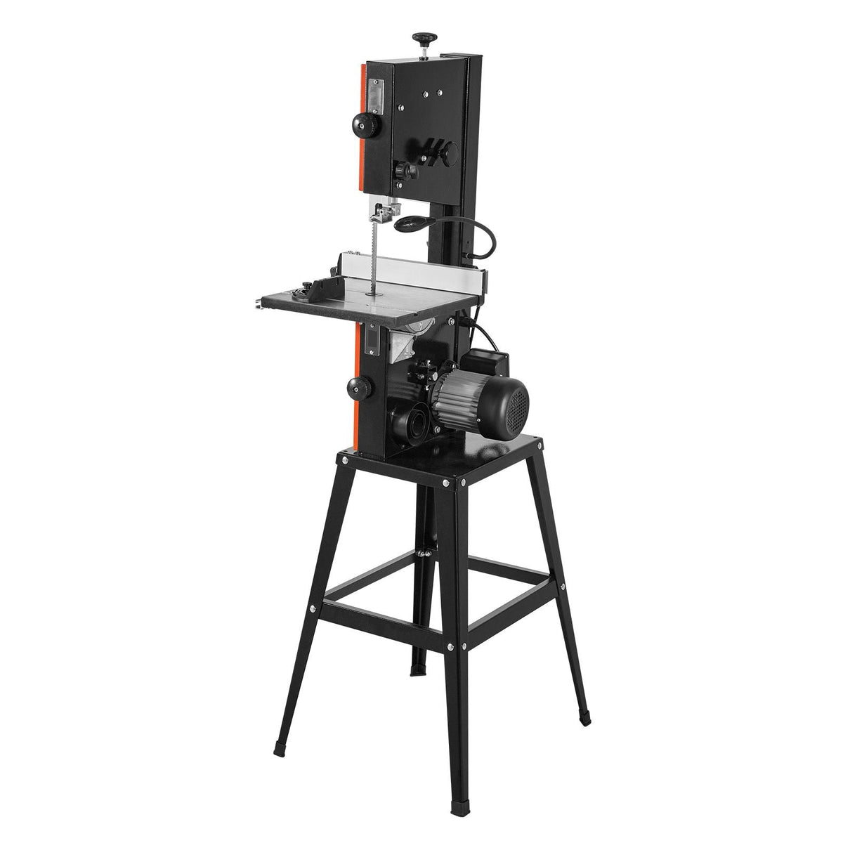 Band Saw with Stand, 10-Inch, Two-Speed Benchtop Bandsaw, 373W 1/2 HP, 6 in Max Cutting Height, 13.2 x 13.4 in Cast Iron Table, with 360° Work Light, Miter Gauge, Fence, Band Saw for Woodworking